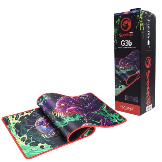 Marvo Scorpion G36 Gaming Mouse Pad, XXL 920x294x3mm, Waterproof, Smooth Surface for Optimal Gaming, Improves Precision and Speed, with Non-Slip Rubber Base and Stitched Edges, Scorpion Design