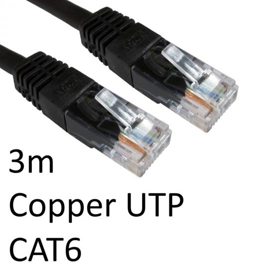 RJ45 (M) to RJ45 (M) CAT6 3m Black OEM Moulded Boot Copper UTP Network Cable