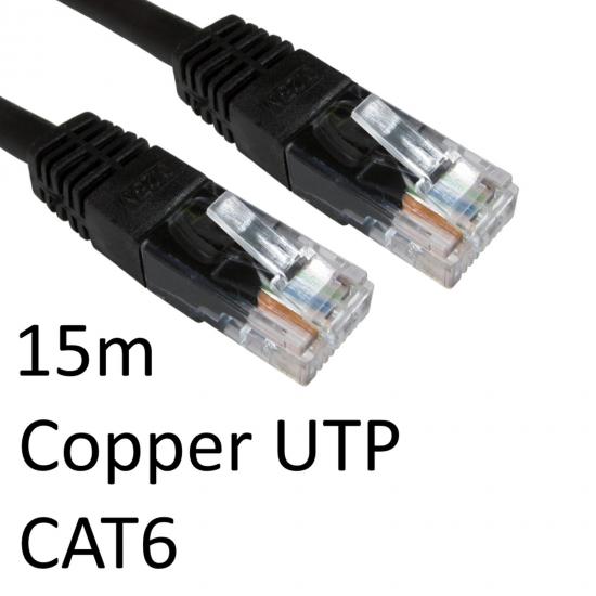 RJ45 (M) to RJ45 (M) CAT6 15m Black OEM Moulded Boot Copper UTP Network Cable