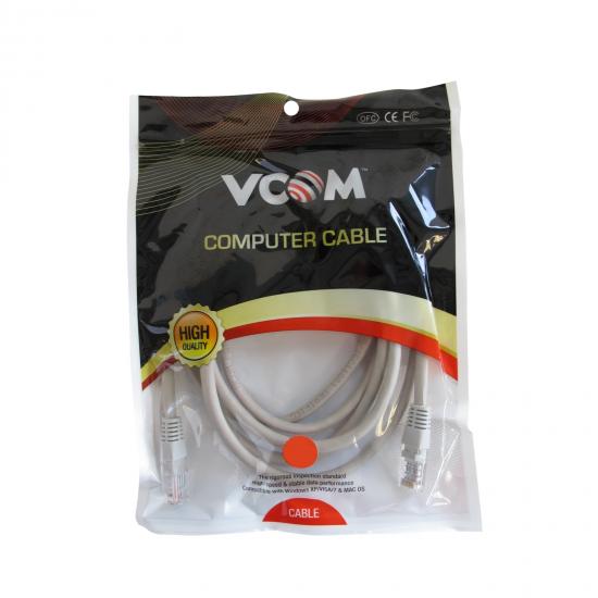 VCOM RJ45 (M) to RJ45 (M) CAT5e 2m Grey Retail Packaged Moulded Network Cable