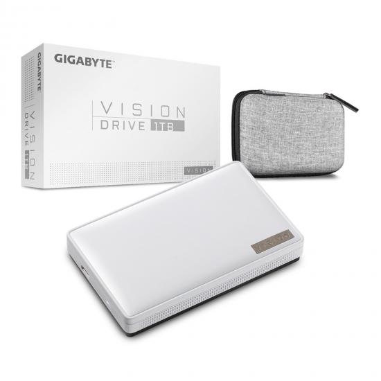 Gigabyte Vision Drive 1TB External SSD, USB Type C, USB3.2 Gen2x2, 2,000 MB/s Read, 2,000 MB/s Write, Bus Powered