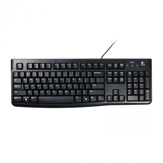 Logitech K120 Wired Keyboard for Windows, USB Plug-and-Play, Full-Size, Spill-Resistant, Curved Space Bar, Compatible with PC and Laptop, QWERTY UK English Layout, Black