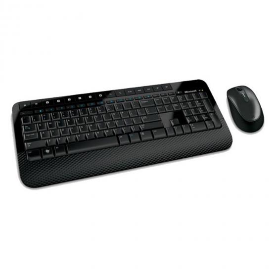 Microsoft 2000 Wireless Keyboard and Mouse, 2.4 GHz, BlueTrack Technology Ambidextrous Mouse, Full-Size Keyboard with Comfort Palm Rest, Compatible with Windows, Mac and Android, UK Layout, Black