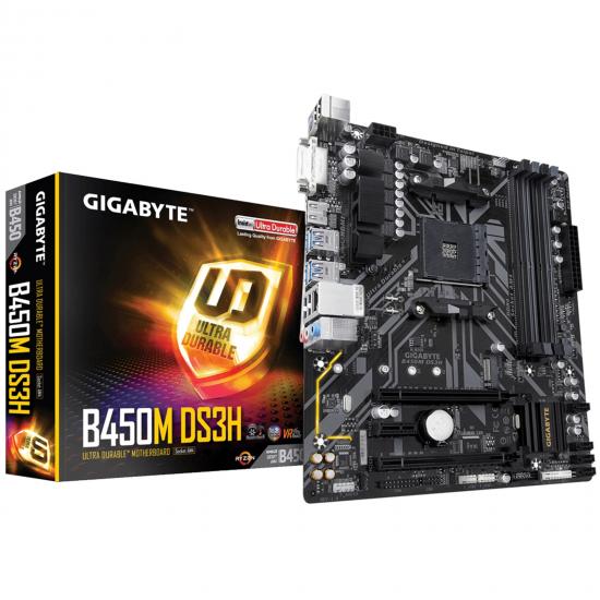 Gigabyte B450M DS3H AMD Socket AM4 Micro ATX DVI-D/HDMI DDR4 USB 3.1 Motherboard