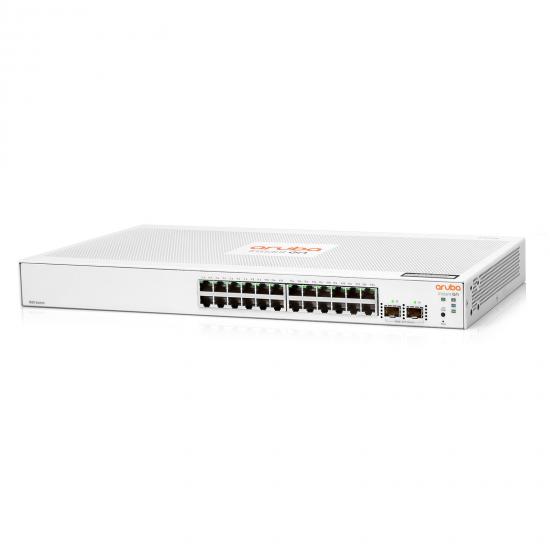Aruba Instant On 1830 24-Port Gigabit Switch, 24x Gigabit Ethernet, 2x SFP 1GbE, Layer 2+ Smart Managed, Cloud Managed, Non-POE, Rack Mountable, UK Plug (JL812A)