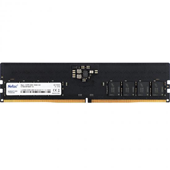 Netac NTBSD5P48SP-16 16GB DIMM System Memory, DDR5,4800MHz, 1 x 16GB, 288 Pin, 1.35v, CL40
