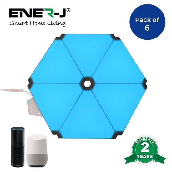 ENER-J Smart WiFi Triangle Lights, Pack of 6